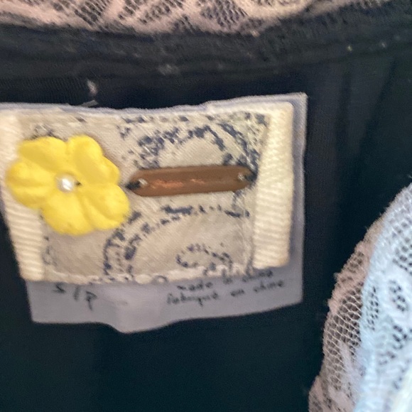 Free People Velvet Dress w/ Lace Detail Sz. S - Picture 3 of 4